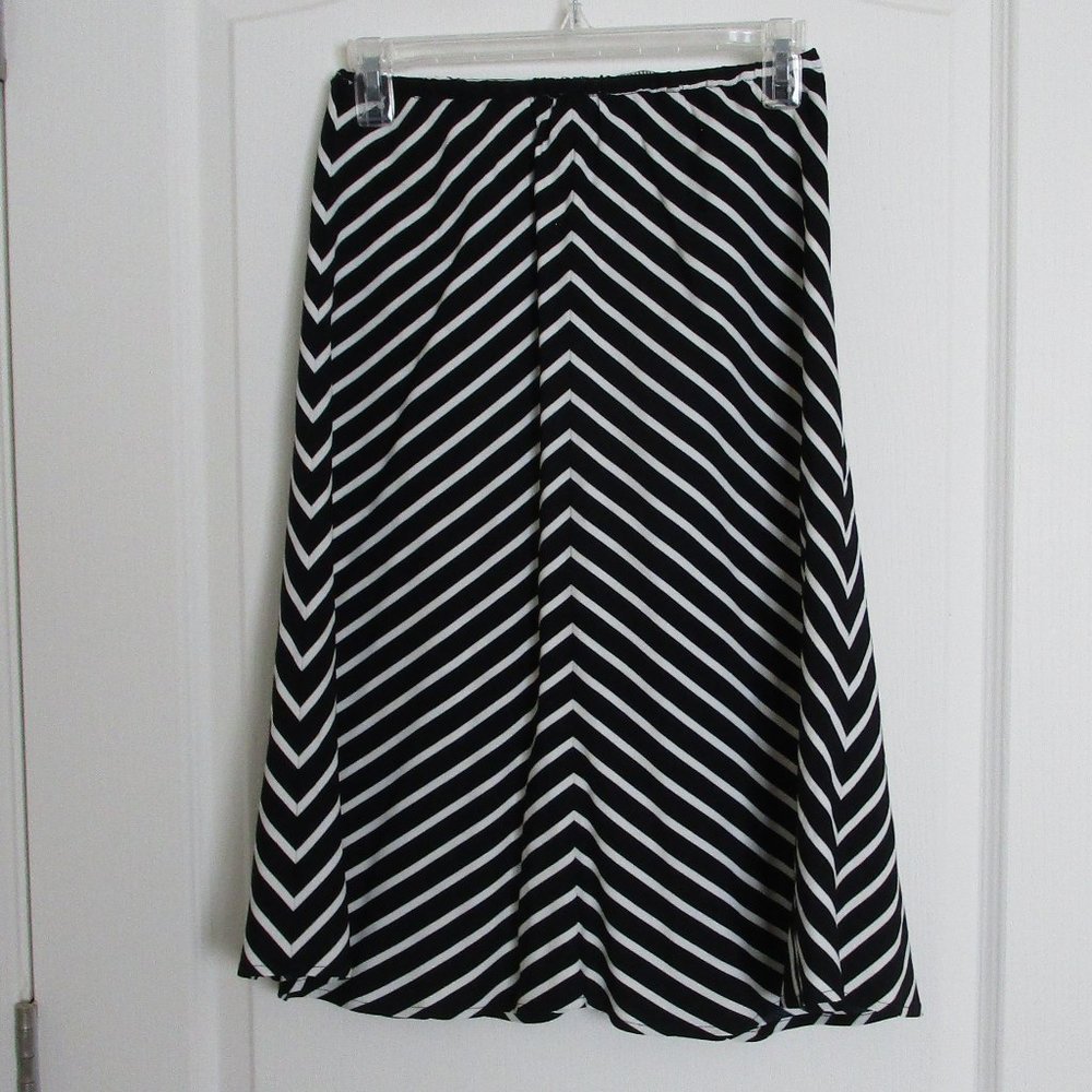 black and white striped skirt